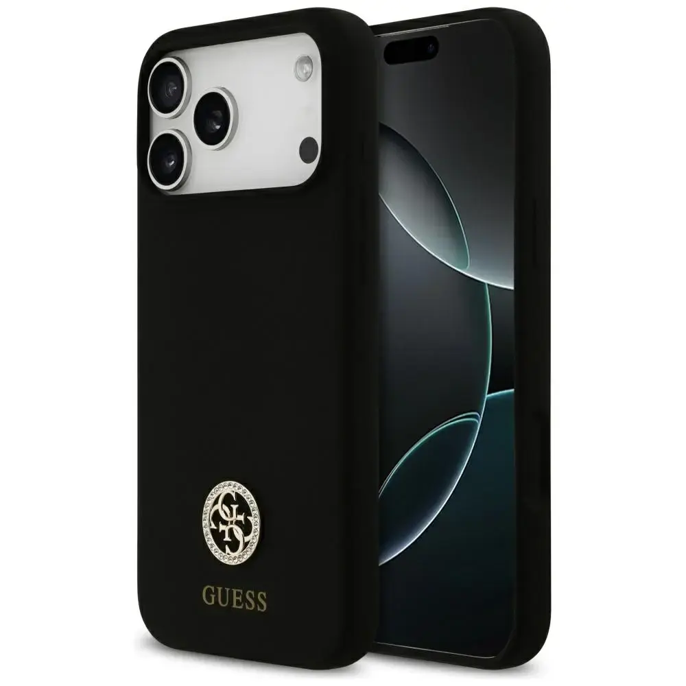 Guess Metal Outline MagSafe case for iPhone 17 Pro Max silver