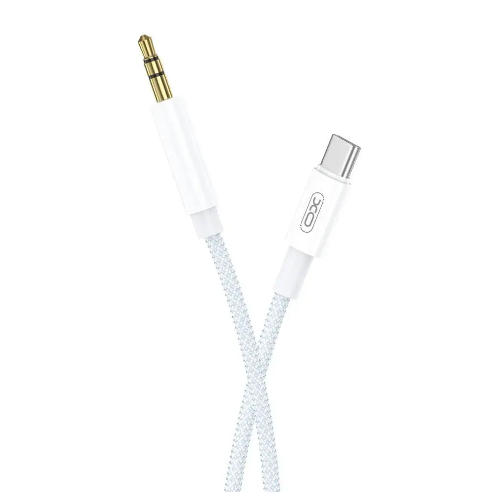 XO cable audio NB-R211B USB-C - jack 3,5mm 1,0 m white-blue