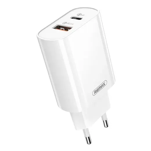 Remax USB | USB charger Type C 18W Power Delivery Quick Charge white (RP-U37 set white)