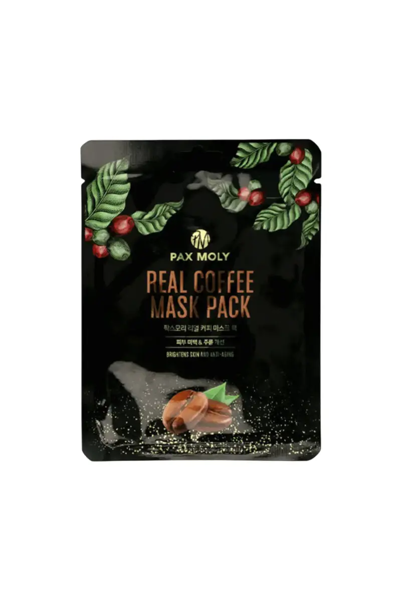 PaxMoly, Real Coffee, Hydration & Elasticity, Sheet Mask, For Face, 25 ml