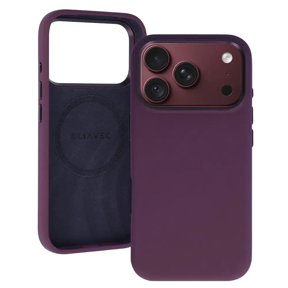 Liavec Silky phone case with metal camera frame for iPhone 18 Pro purple