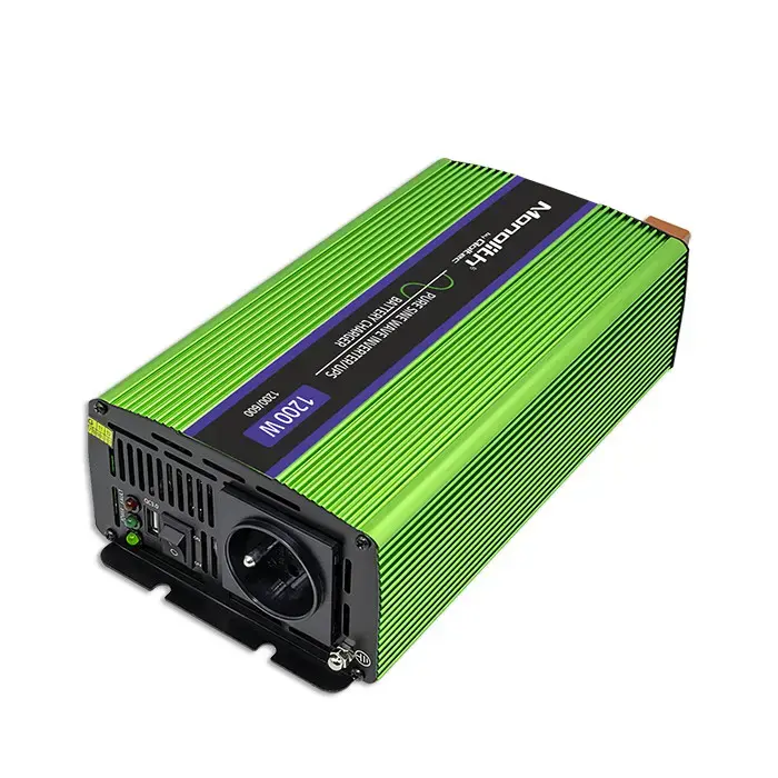 Qoltec Pure Sine Wave Inverter Monolith | battery charger | UPS | 600W | 1200W | 12V to 230V