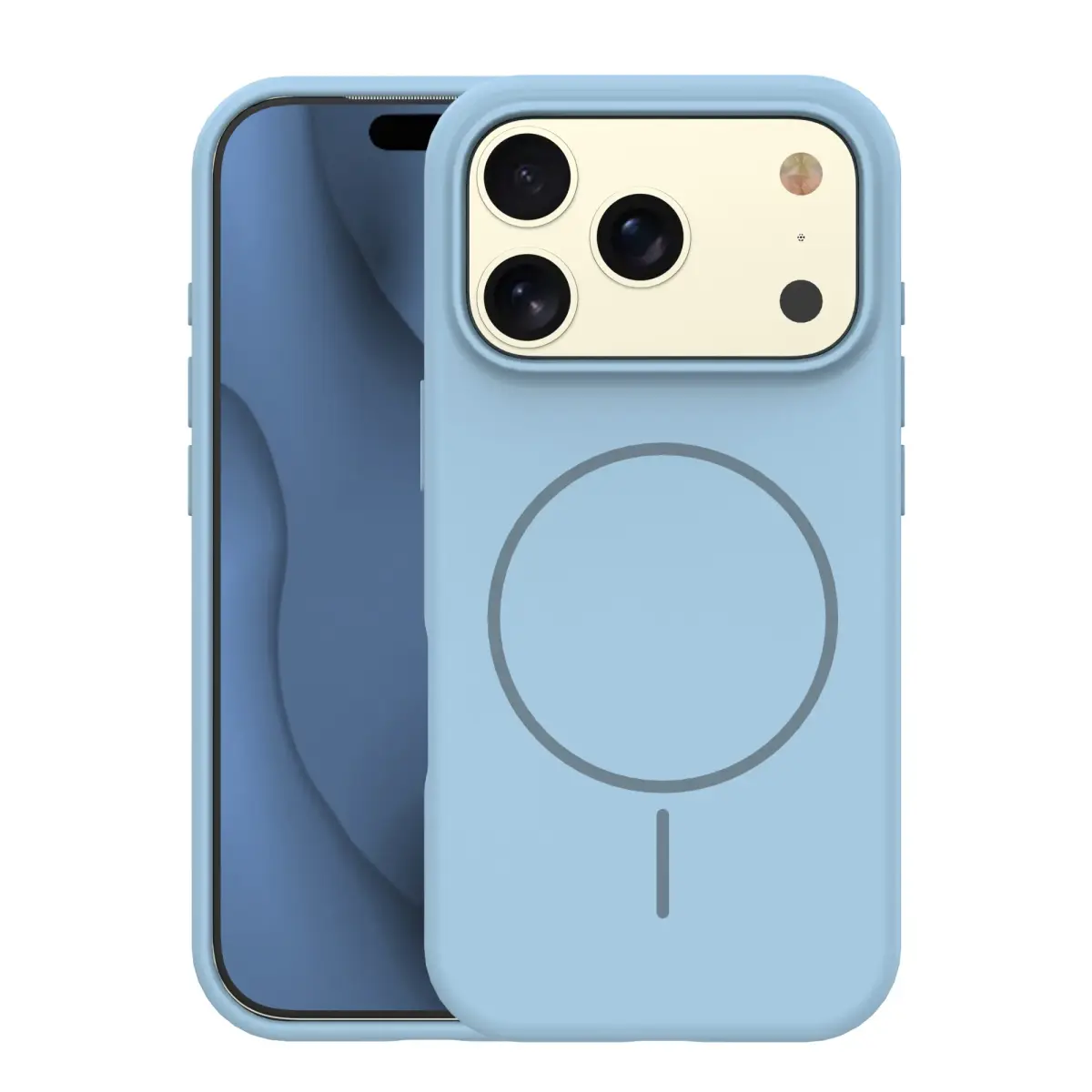 Silicone Thin Mag maciņš ar MagSafe atbalstu telefonam iPhone 17 Pro zils