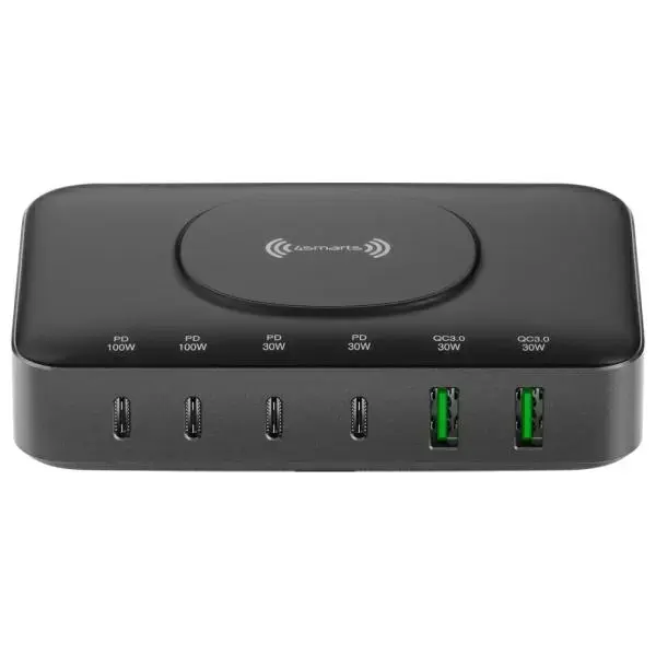 4smarts 540571 bezvadu lādētājs | Qi | 100W | melns, pelēks