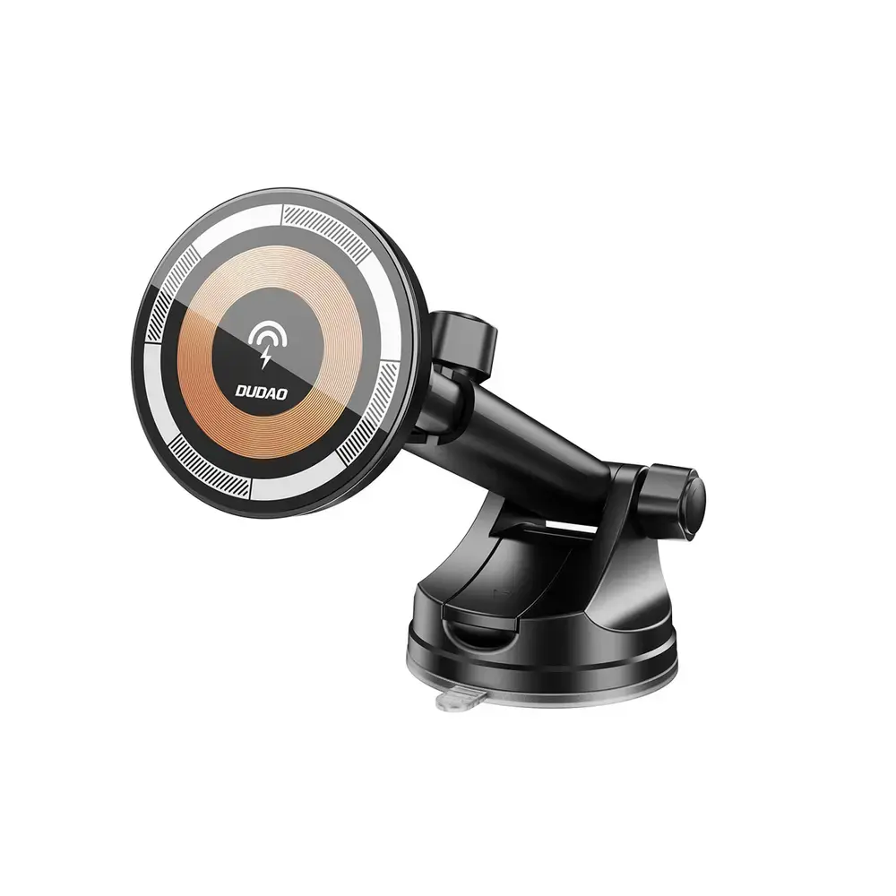 Dudao F12MAX+ magnetic car phone holder with 15W wireless charging MagSafe compatible black