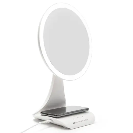 Rio 5 X Magnification LED Makeup Mirror with Wireless Charging Station in White