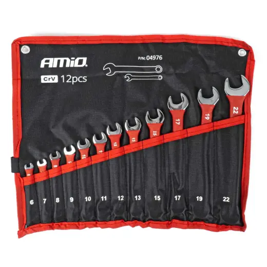 Combination spanners CRV 6-22mm 12 pcs. AMIO-04976