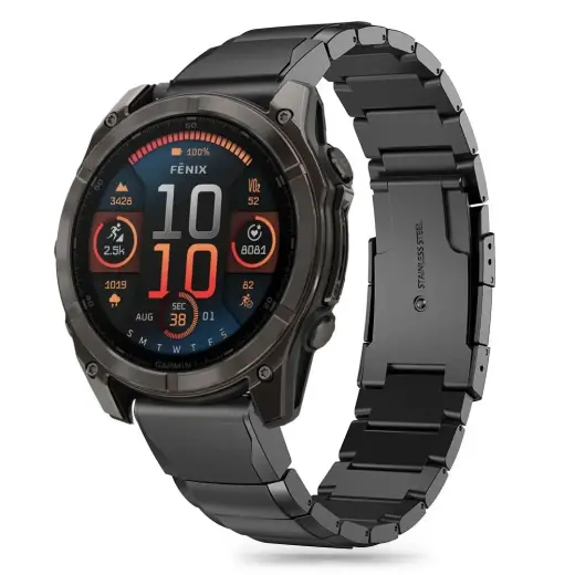 Tech-Protect SteelBand Garmin Fenix 5X | 5X PLUS | 6X | 6X Pro | 7X | 8 Strap (51 MM) - Black