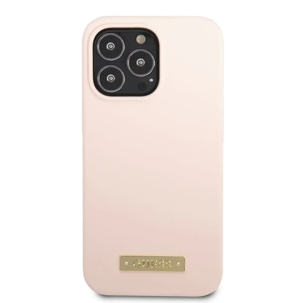 Guess Silicone Metal Logo MagSafe Compatible Case for iPhone 13 Pro Pink
