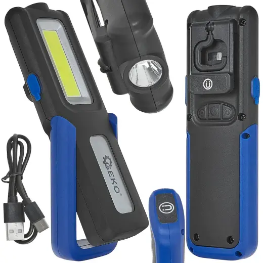 Töökoja lamp Powerbanki funktsiooni, magneti ja valguse reguleerimisega LED COB 5W + 3W 2000mAh 400lm IP44