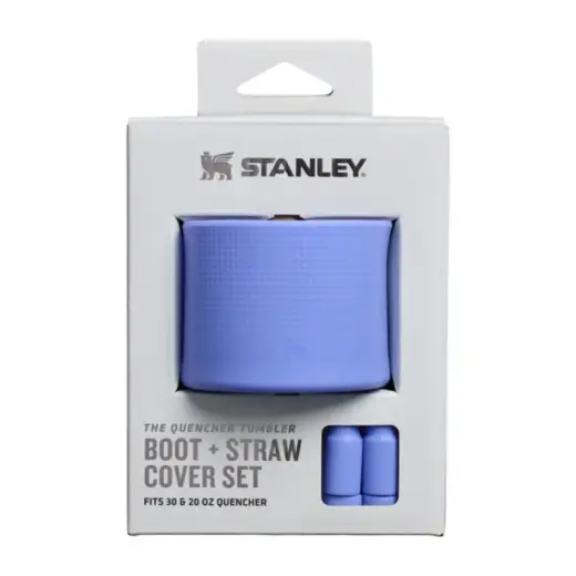 Aizsargpārvalka un salmiņu vāciņu 2 gab. komplekts termokrūzēm 0,89L/0,59L The Quencher Boot + Straw Topper hortenziju zils