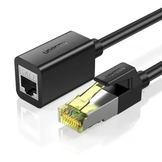 Ugreen extension cable Ethernet RJ45 Cat 7 10000 Mbps | 10 Gbps internet cable 2 m black (NW148)