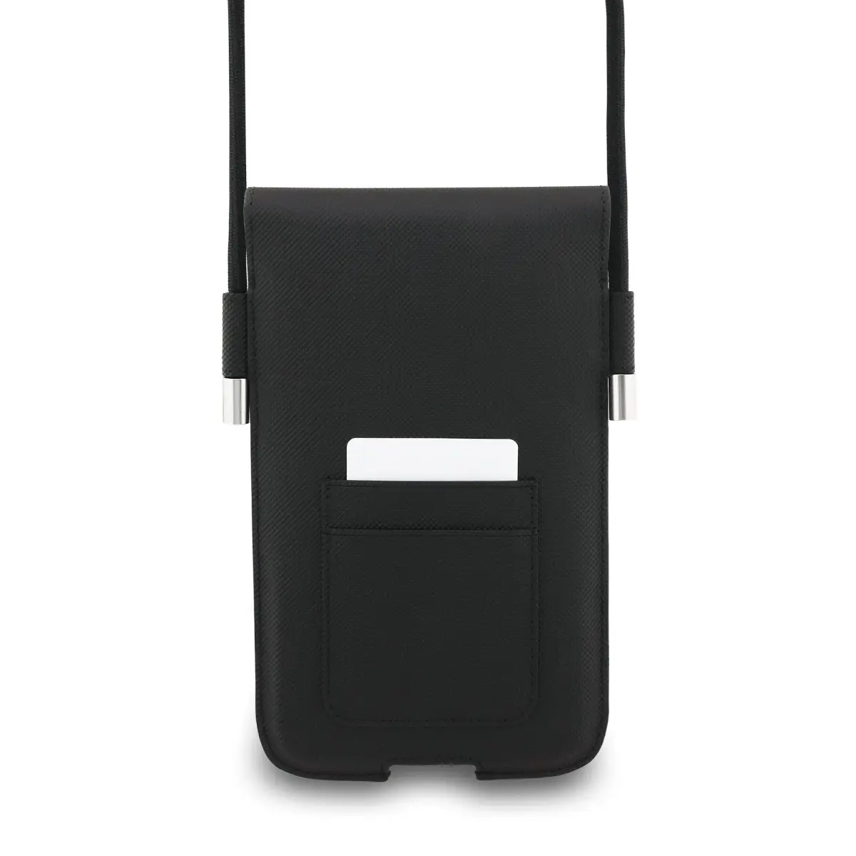 Lacoste PVC Iconic Petit Pique Metal Logo Phone Pouch XL Black