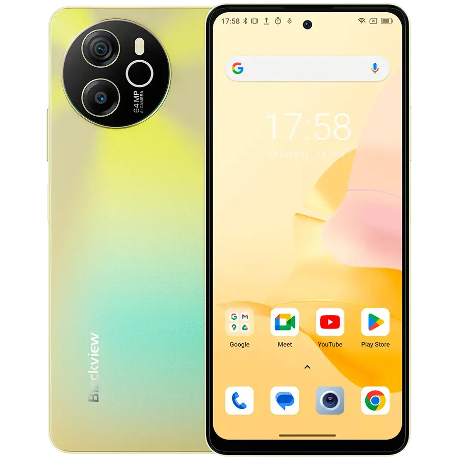 Blackview SHARK 8 8/256GB, 6.78inch FHD+ 1080x2460 IPS LCD 120Hz, MTK6789 Octa-core 2.2GHz, 13MP Front/64MP Rear, Battery 5000mAh, Type-C, Android 13, Fingerprint, Dual SIM, NO charging, Scorching Gold