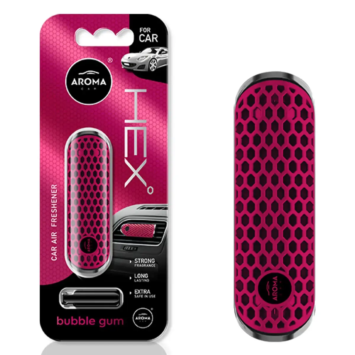 Car air freshener AROMA FANCY SHAPES POLYMER HEX Bubble Gum