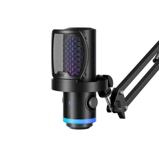 BOYA CastMic G40B Wired Gaming Microphone with Arm, USB-C - Black