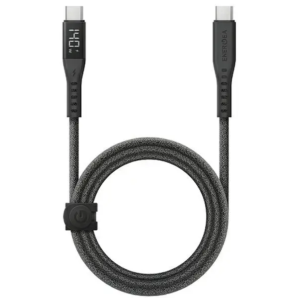 ENERGEA Flow data transfer and charging cable | USB-C to USB-C | 240W | with LED display | 1.5m | black