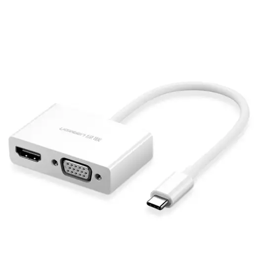 Ugreen adapter video converter USB Type C - HDMI | VGA white (MM123)