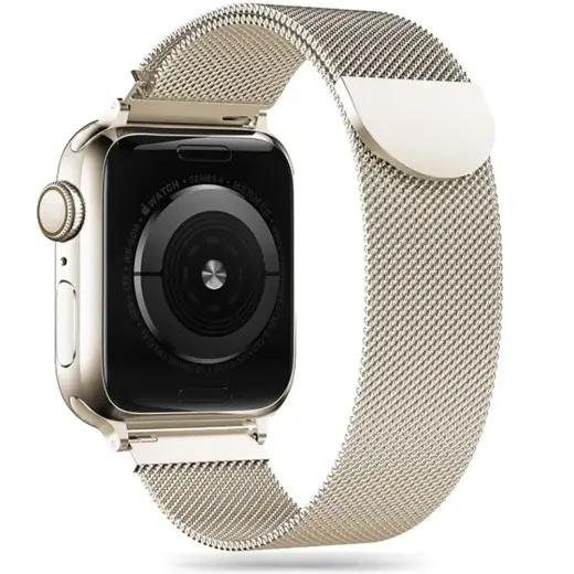 Tech-Protect MilaneseBand išmaniojo laikrodžio dirželis Apple Watch 4/5/6/7/8/9/SE/Ultra 1/2 (42/44/45/49 mm) | nerūdijantis plienas | smėlio