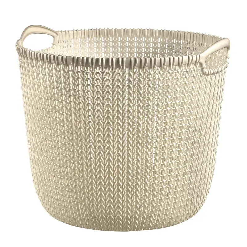 Grozs Knit L apaļš 30L 40x39x33cm balts