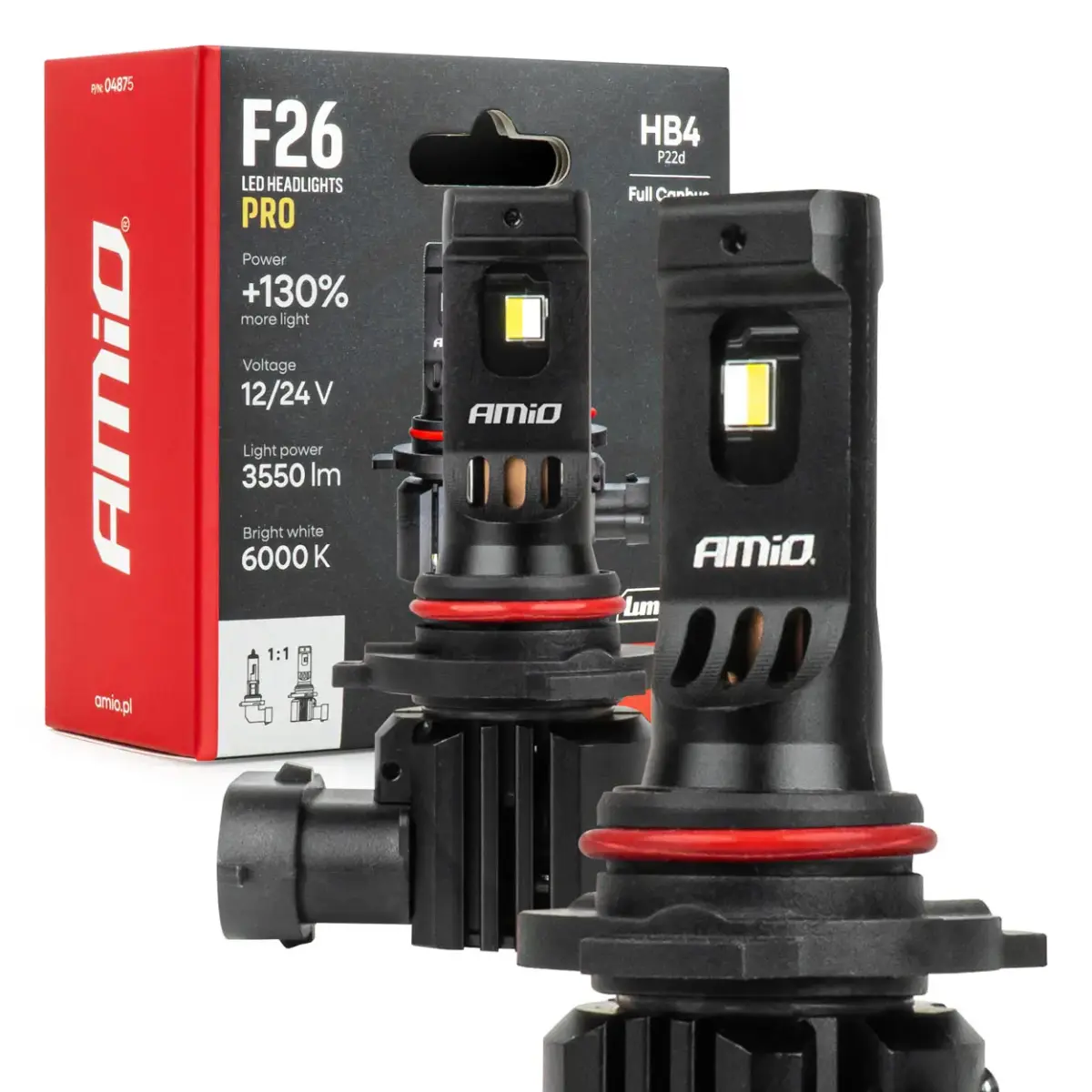 LED Headlights Serie F26 PRO LumiTec LIMITED +130% DUO FULL CANBUS HB4 12V 24V AMIO-04875