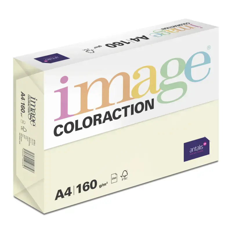 Krāsains papīrs IMAGE COLORACTION, A4, 160 gsm, 250 loksnes, DESERT / PALE YELLOW