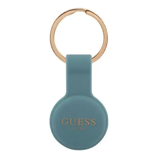 GUATSGEB Guess Liquid Silicone Classic Logo AirTag Case Blue