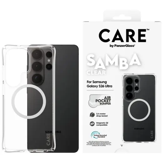 CARE by PanzerGlass Samba Transparent Qi phone case for Samsung Galaxy S26 Ultra (S948) transparent