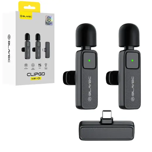 Blavec Lavalier Microphones x 2 MK-01 ClipGo Type C (LMMK01-B) black
