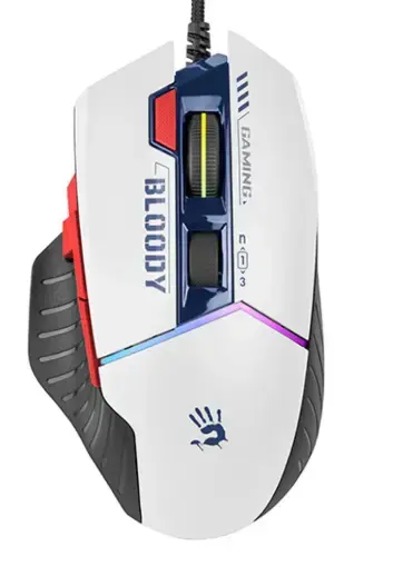 A4TECH Bloody W95 Max wired gaming mouse | RGB | 8 buttons |12000CPI | white with blue