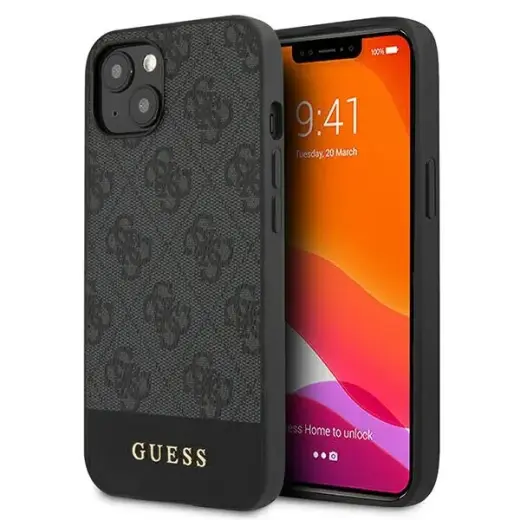 Guess GUHCP13MG4GLGR iPhone 13 6,1" szary|grey hardcase 4G Stripe Collection