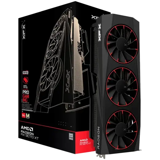 XFX Quicksilver AMD Radeon RX 9070XT Magnetic Air Edition with 16GB GDDR6 HDMI 3xDP AMD RDNA 4