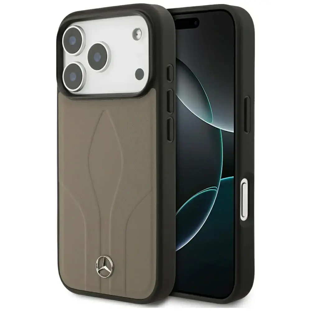 Mercedes Leather The Move maciņš ar MagSafe atbalstu telefonam iPhone 17 Pro taupe