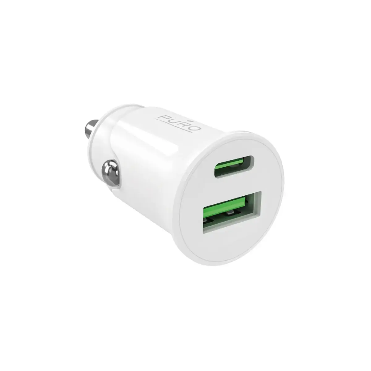 Puro Pro Lite automašīnas lādētājs | 20 W | PD | USB-C, USB-A | balts