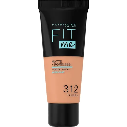 Maybelline, Fit Me Matte + Poreless, Liquid Foundation, 312, Golden, 30 ml