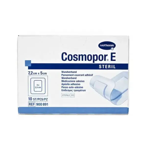 HARTMANN Cosmopor E Sterile Absorbent Adhesive Dressing 7.2x5cm 10 Units