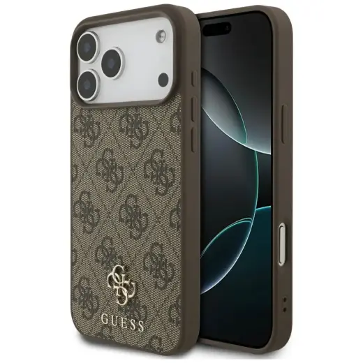 Guess 4G Small Classic Logo MagSafe Case for iPhone 17 Pro Max Brown