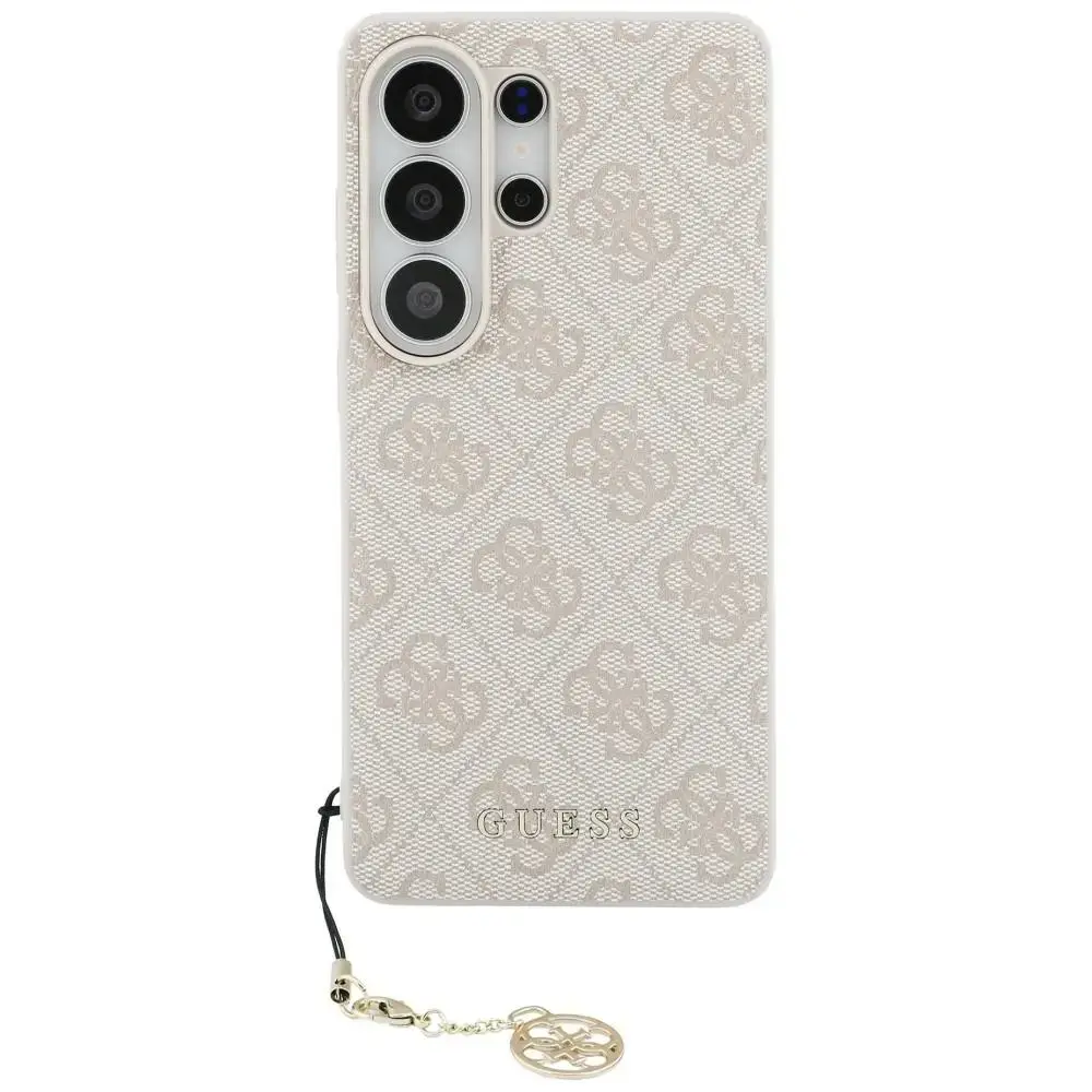 Guess 4G Classic Logo Charm maciņš ar MagSafe atbalstu telefonam Samsung Galaxy S26 Ultra (S948) rozā