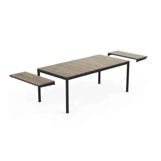 Dārza galds pagarināms Deco Porto Nova Extendable 200-280 oša koka tonis/melns