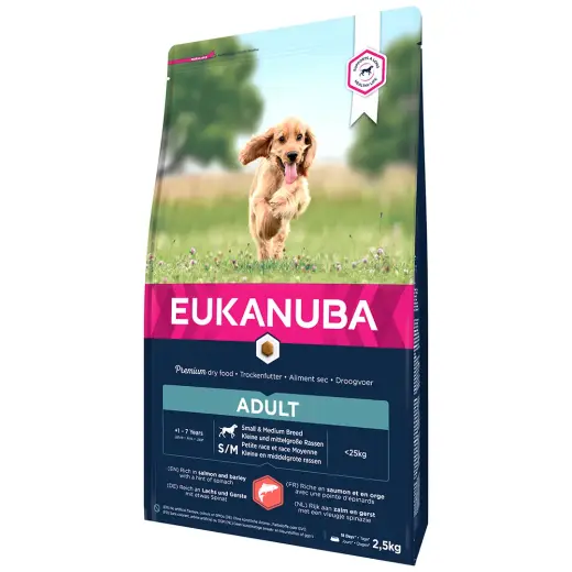 Сухой корм для собак - Eukanuba Adult Small and Medium Salmon, 2,5 кг