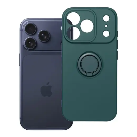 Silicone ring telefoni ümbris alusega iPhone 17 Pro | iPhone 18 Pro roheline