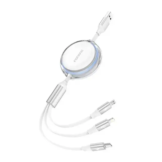 Foneng X113 3-in-1 data transfer and charging cable | USB-A to USB-C, Lightning, Micro USB | 1.1m | white