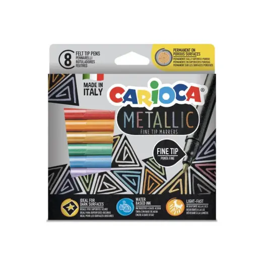 Flomasteri CARIOCA Metallic FineMarker Box 8 gab