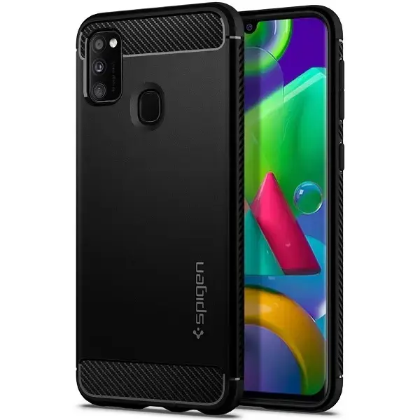 Чехол Spigen Rugged Armor для Samsung Galaxy M21 черного цвета