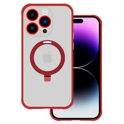 Tel Protect Magical maciņš ar statīvu un MagSafe atbalstu telefonam iPhone 12 Pro sarkans