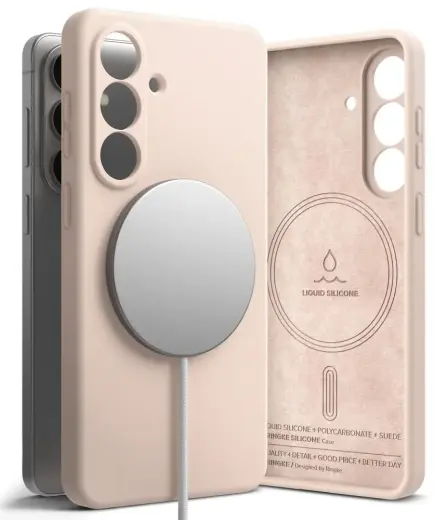 Ringke Silicone phone case with MagSafe support for Samsung Galaxy S26 (S942) pink