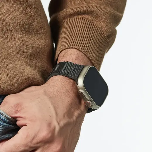 Band PITAKA Carbon Fiber Modern for Apple Watch 1|2|3|4|5|6|7|8|9|10|SE|Ultra|Ultra2 black grey Photo