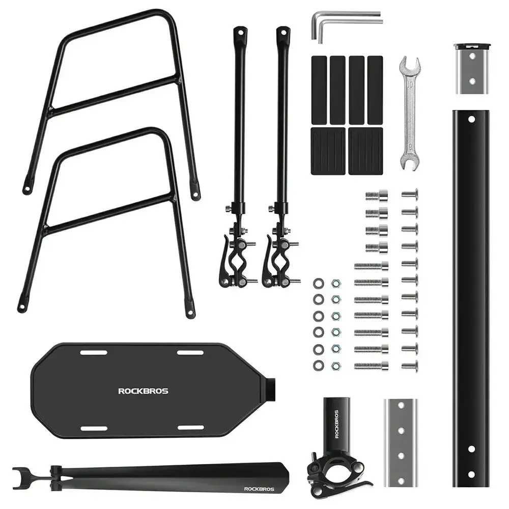 Bagażnik rowerowy Rockbros RBHJ-1 Black Diamond z błotnikiem i szybkim montażem do rowerów górskich 26-29" - czarny