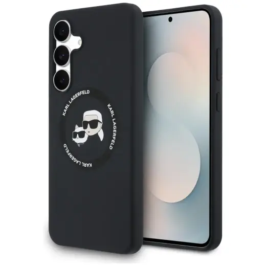 Case Karl Lagerfeld Silicone Karl&Choupette Heads MagSafe for Samsung Galaxy S25 FE black