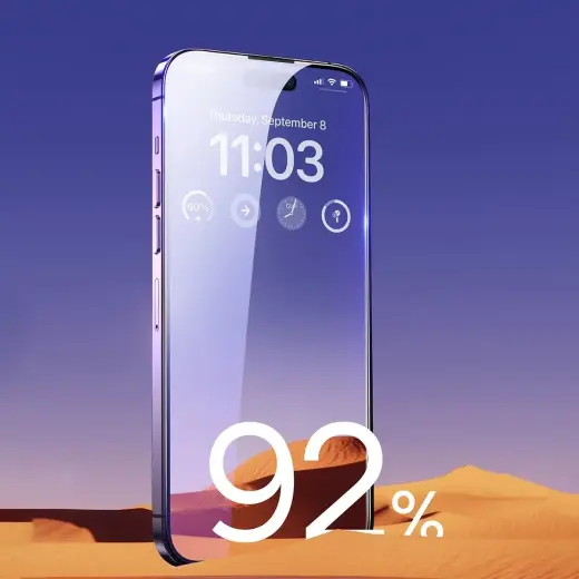 Baseus Full Screen tempered glass for phone iPhone 14 Pro Max with Anti Blue Light Filter and 0.3mm Speaker Cover + Mounting Frame
